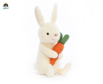 Jellycat 波比兔与胡萝卜（18厘米x7厘米）